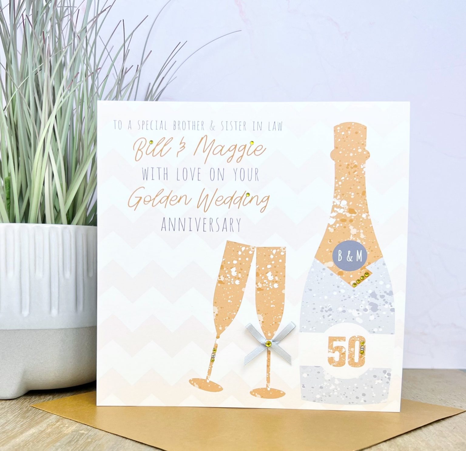 Personalised Handmade Golden Wedding Anniversary Card - Creative ...